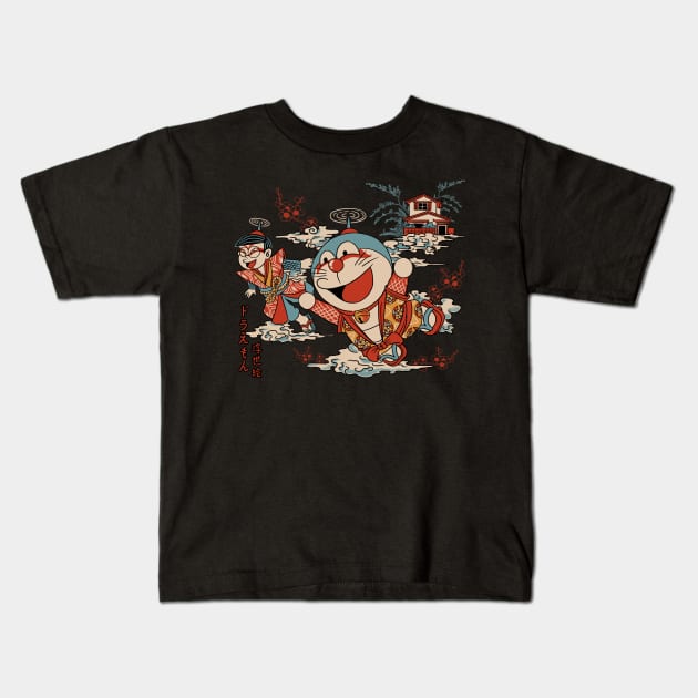 ADVENTURES OF DORAEMON Kids T-Shirt by art of gaci